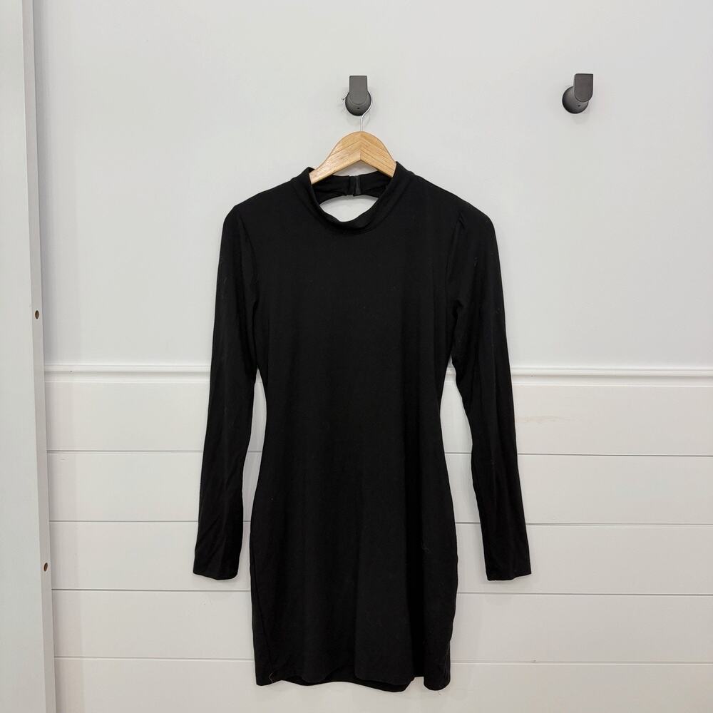Women’s NBD Black Long Sleeve Bodycon Mini Dress Size Medium M